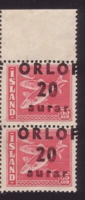 ISLANDIA 1943 Facit O12 (F 250 + ORLOF) SOBREIMPRESIÓN EXTRAVIADA sin goma Foto 1 de 2