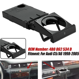 Portavasos plegable elástico negro para AUDI A6 C5 1998-2005 4B0862534D - Imagen 1 de 11