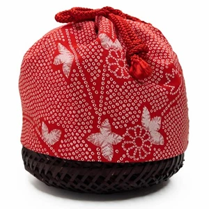 Borsa Kinchaku Cestino Bambù Takekago Vintage Bambino per Kimono Kitsuke: Sep22-T - Foto 1 di 4
