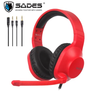 SADES SA721 SPIRITS Gaming Headset Headphones Noise Cancel Mic Xbox PS4 PC RED - Picture 1 of 6