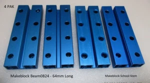 4 Stück * Makeblock Träger 0824-064 24 mm x 64 mm * 6061 Aluminium - Bild 1 von 2
