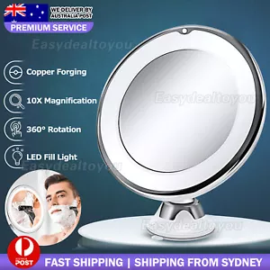 10X Magnifying Makeup Mirror LED Light Cosmetic Bathroom Round 360° Rotation - Picture 1 of 9
