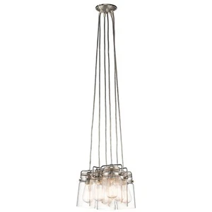 Kichler Lighting 42877 NI Brinley 6 Light Multi‑Light Pendant, Brushed Nickel - Picture 1 of 2