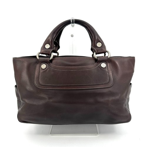 CELINE Boogie borsa a mano in pelle marrone scuro Triomphe autentica