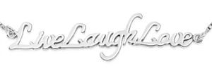 Pulsera de Plata Esterlina Sólida 925 Live Laugh Love Caja Ajustable Cadena Letras - Imagen 1 de 4