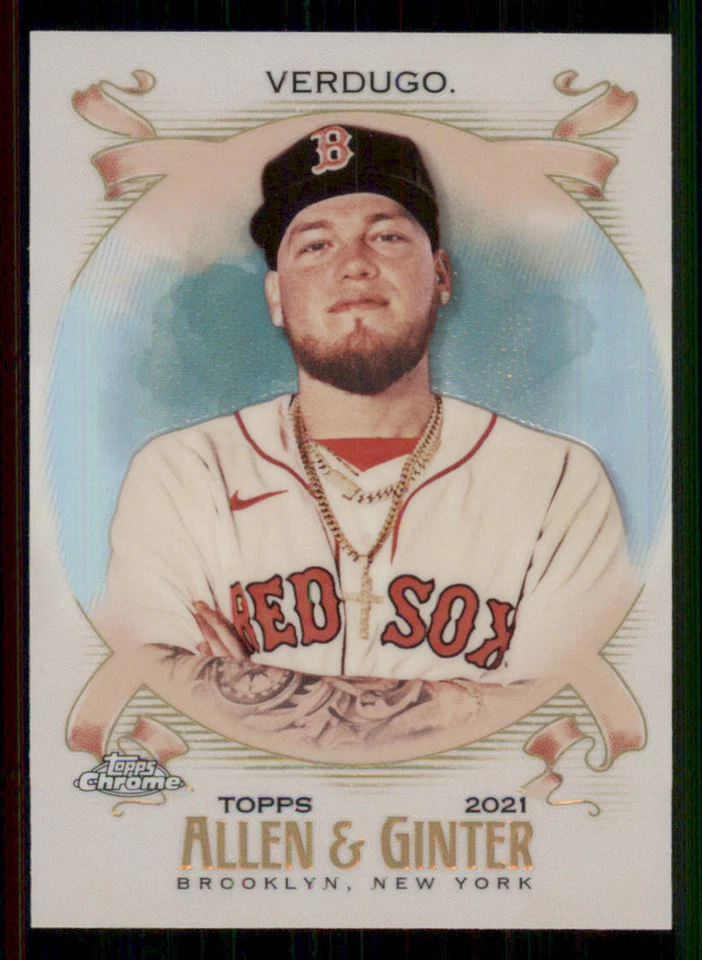 2021 Topps Allen and Ginter Chrome Refractors #57 Alex Verdugo - Image 1 of 2