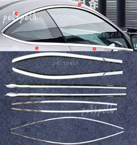 For Benz C-Class Coupe 2016-2023 Glossy Silver Windows Strip Sill Molding Cover - Picture 1 of 12