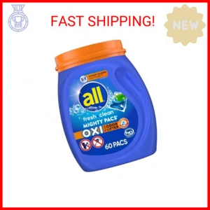 all Laundry Detergent Pacs, Fresh Clean Oxi plus Odor Lifter, 60 Count (packagin - Picture 1 of 2