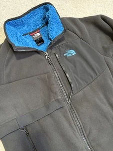 The North Face Jacket Mens S Fleece Chimborazo Full Zip Sherpa Lined Gray Blue - Picture 1 of 15