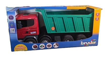 Bruder Scania Dumper Camion Giocattolo Rosso e Verde Nuovo Scala 1/16 Età 3+ - Immagine 1 di 4
