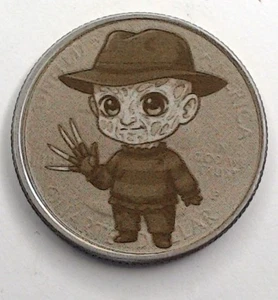 Chibi Freddy Krueger US plattiert Viertel Oberfläche graviert Hobo Nickel/Liebes Medaille - Bild 1 von 2