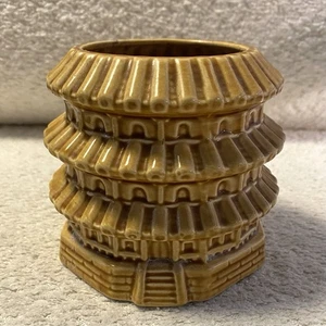 Vintage MCM Pagode Keramik Übertopf kleiner Tempelschrein Blumentopf 70er Jahre - Bild 1 von 11