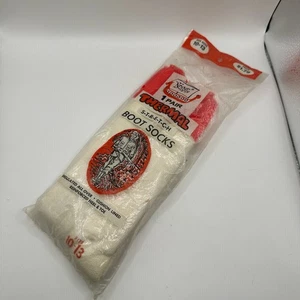 Norsk Thermal Stretch Boot Socks Cream Red Insulated Unisex VTG 70s Men's 10-13 - Picture 1 of 10