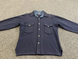 Vintage Pendleton Flanell dunkelblau schwer 1964-1980er Herren L Schurwolle - Bild 1 von 6
