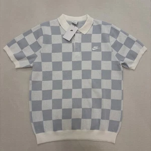 Nike Sportswear Club Checkers Polo Shirt Men’s Size Medium FN3422-133 Sail - Picture 1 of 7