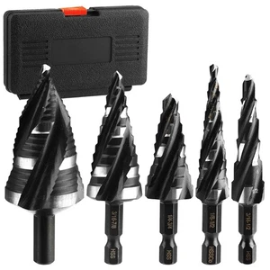 5* Step Drill Bit Set For 4-Flute Double Speed, Long-Lasting Durability - Imagen 1 de 17