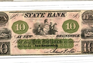 $10 "NEW BRUNSWICK" (NEW JERSEY) "BEAUTIFUL" !!!  (NEW BRUNSWICK)  CRISPY!!!!!! - Picture 1 of 3