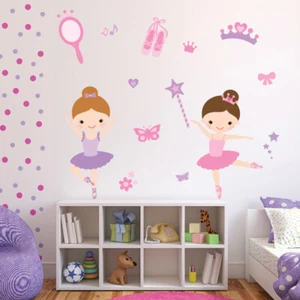 Pink Ballerina Girls Wall Sticker Set WS-41298 - Picture 1 of 12