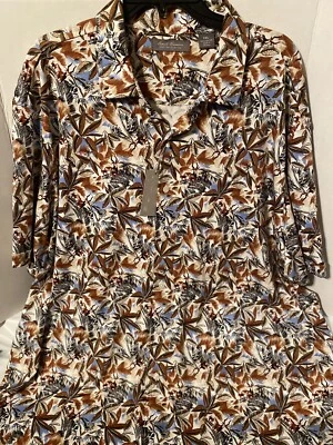 NWT Daniel Cremieux Floral, Antelope XXL Shirt, 100 % Cotton, Brown,Cream,Black - Image 1 of 4