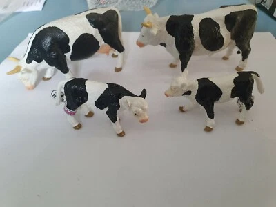 4 figurine vache noir et blanche bullyland  - Photo 1/2