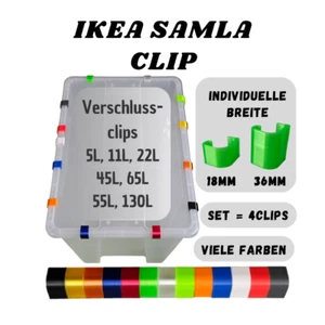 4x Clip Verschluss Clips passend für Ikea Samla 5L 11L 22L 45L 55L 65L 130L - Picture 1 of 8