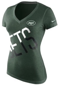 Nike Women’s New York Jets Tri Blend Faster V Neck Football Jersey Shirt Large L - Picture 1 of 7