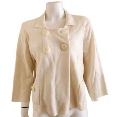 Covington Mujer Enagua Grande Recortada Crema Relajada 2 Botones Estilo Vintage Foto 1 de 4