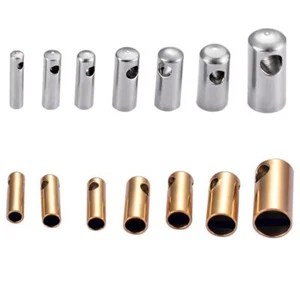 Stainless Steel End Caps Crimp Necklace Clasps Connectors Jewelry Findings 20pcs - Picture 1 of 14