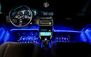 2x 60cm 12V LED Fußraumbeleuchtung Innenraumbeleuchtung Blau Blue Lichtleiste 