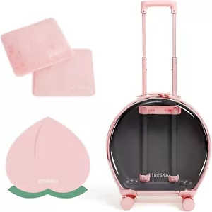 Elegant Pet Carrier with 1 Stickers and 2 Mats, Pink Airline Approved ! - Picture 1 of 7