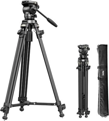 SmallRig 6AD-50 Heavy Duty Tripod, Carbon Fiber Video Tripod, 64" Camera Tripod - Image 1 of 4