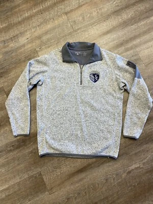 Antigua Sporting Kansas City Quarter 3/4 Zip Pullover Sweater Sweatshirt LARGE - Image 1 of 4