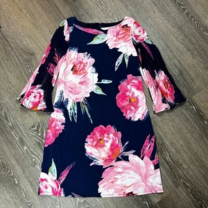 Eliza J NWT Floral Sheer Bell Sleeve Sheath Dress Size 2 - Picture 1 of 9