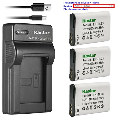 Cargador USB delgado de batería Kastar para Nikon EN-EL23 MH-67 y Nikon Coolpix B700 Foto 1 de 4