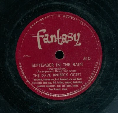 78tk-Jazz-FANTASY 510 -Dave Brubeck Octet-(September in the rain/What is this ) - Image 1 of 2