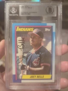 Joey Belle Signed 1990 Topps Cleveland Indians Beckett Encapsulated - Bild 1 von 2