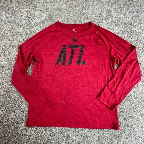 Atlanta Falcons Shirt Mens Medium Red Black Long Sleeve NFL Football Fanatics Cover