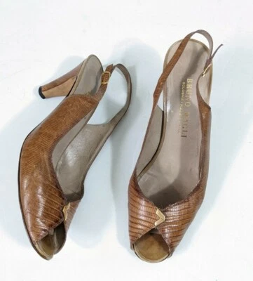 Vintage Bruno Magali Size 7.5 M Slingback Peeptoe - Image 1 of 4