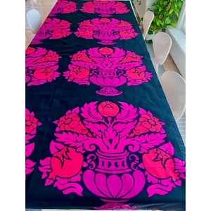 Tela Marimekko vintage de Maija Isola, arte de pared textil floral rojo rosa ... - Imagen 1 de 10