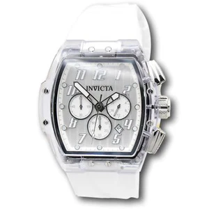 Invicta S1 Rally Crystal Men's 47mm Clear Case White Dial Chrono Watch 45481 - Picture 1 of 16