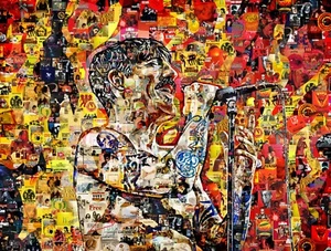 Art Collage Poster Print RED HOT CHILI PEPPERS Made Out Of Top Rock Music Albums - Imagen 1 de 8