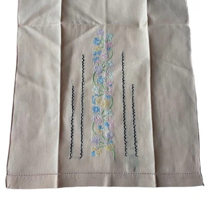 Toalla de té rosa punto de cruz flores florales 11x20"" Hankie - Imagen 1 de 5