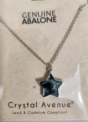 Ожерелье перламутровая звезда 16 дюймов раковина абалона серебристое пляжный подарок новое с ценниками - Изображение 1 из 3