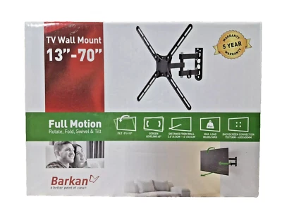 Suporte de parede Barkan Full Motion rotação, dobra, rotação e inclinação TV 13" - 70" - Imagem 1 de 2