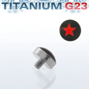 Massiver G23 Titan roter Stern Logo Innengewinde Hautanker Oberteil - Bild 1 von 2