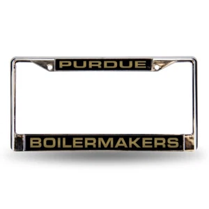 Purdue University Boilermakers Chrome Metal Laser Cut License Plate Frame - Picture 1 of 6
