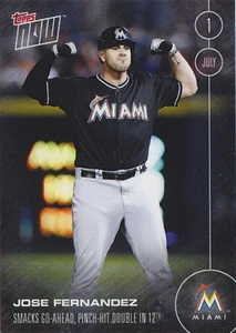 2016 Topps NOW 200 Jose Fernandez Miami Marlins Pitcher Doubles ONLY 403 Printed - Picture 1 of 2