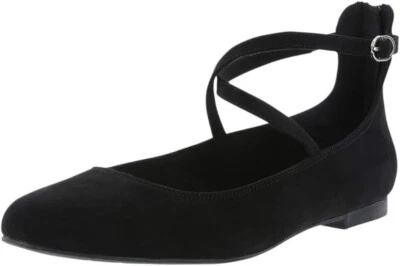 NUEVO 6.5 Christian Siriano for Payless Negro Gamuza Para Mujer Vestido Annalise Plano Foto 1 de 4