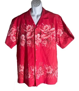 JADE FASHIONS Men's Short Sleeve Button Down Hawaiian Shirt Red XL - Picture 1 of 5