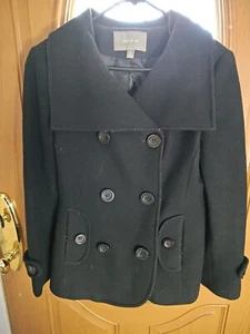 APT 9 Heavy Wool Coat Jacket Black Women’s Size Medium - Picture 1 of 10